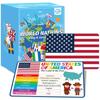 Countries of The World Flashcards Country Flag Continent Capital Language Learning Flash Cards Laminated Geography Culture Educational Cards Game Gift for Adults Family Classroom Teachers Students view 1