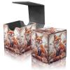 ACWDMKH Card Deck Box for MTG Commander,Collectible Trading Storage Box Fits 120+ Single Sleeved Cards Magnetic Case PU Leather for Magic Commander TCG CCG MTG,Cute Fox Flower view 1
