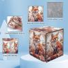 ACWDMKH Card Deck Box for MTG Commander,Collectible Trading Storage Box Fits 120+ Single Sleeved Cards Magnetic Case PU Leather for Magic Commander TCG CCG MTG,Cute Fox Flower view 2