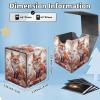 ACWDMKH Card Deck Box for MTG Commander,Collectible Trading Storage Box Fits 120+ Single Sleeved Cards Magnetic Case PU Leather for Magic Commander TCG CCG MTG,Cute Fox Flower view 4