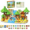 200PCS Magnetic Blocks - Light Up Magnetic Building Blocks Magnet Block Cubes Forest Set, STEM Montessori Sensory Stacking Toys for Kids Boys Girls Ages 3 4 5 6 7 8-12 Holiday Christmas Birthday Gifts view 1