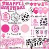 147pcs Cowgirl Birthday Party Decorations, Disco Cowgirl Party Decorations Includes Banner, Garland, Plates, Napkins, Cups, Forks, Tablecloths and Balloons for Western Cowgirl Party (Serves 24) view 2