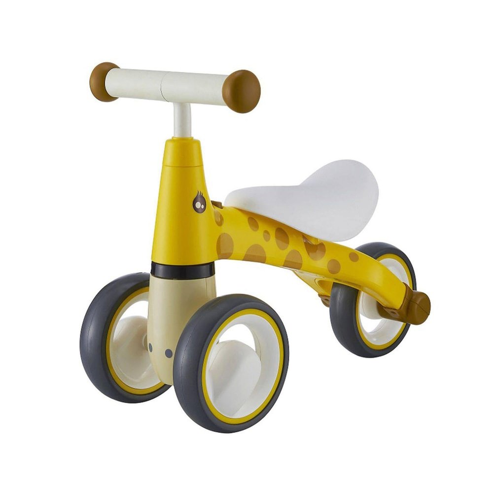 HomeStock Boldly Bohemian Balance Bike Push Car 3 Wheels 21" x 10" x 15" Yellow Toddler Ride-On with EVA Tires Leather Seats and Swivel Supportive Design