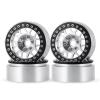 BOQEXSS RC Car Wheel Tyre Kit for Axial for SCX10 for TRX-4 D90 CC01 TF2 1/10 Alloy Metal 1.9" Beadlock Wheel Rims RC Crawler Car Accessories(Silver) view 1