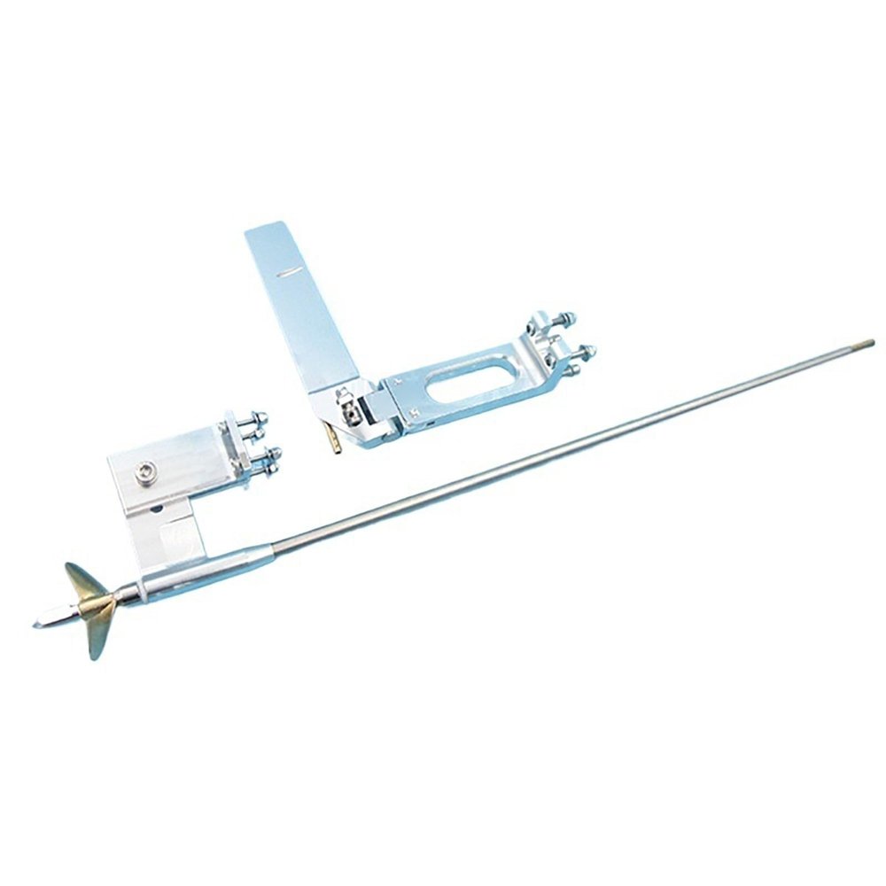 RC Boat Drive System Kit with 4.76mm Flex Shaft 130mm Rudder Shaft Bracket and 40mm Brass Propeller for V-Hull and O-Type RC Boats(CCW)
