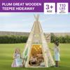 Plum Wooden Teepee Tent for Kids, Outdoor Toddler Playhouse, Fort, Play House for Boys Girls, Wood Frame Kids Tent, Cone Shaped Hideaway, Blank Canvas, Easy Setup, Sturdy, Weatherproof, Age 3+ (Large) view 3