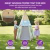 Plum Wooden Teepee Tent for Kids, Outdoor Toddler Playhouse, Fort, Play House for Boys Girls, Wood Frame Kids Tent, Cone Shaped Hideaway, Blank Canvas, Easy Setup, Sturdy, Weatherproof, Age 3+ (Large) view 4