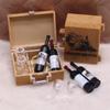 1:12 Mini Dollhouse Accessories Set Which Including 2 Red Wine Bottles Glasses Bottles and A Case,Miniaure Scene Model for Dollhouse Decor and Dollhouse Furniture view 4