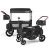HARPPA All-Terrain Wagon Stroller for 2 Kids, Foldable Outdoor & Beach Stroller Wagon with Removable Canopy, Adjustable Push & Pull Handle, Footwell & Large Storage, Black view 1