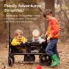 HARPPA All-Terrain Wagon Stroller for 2 Kids, Foldable Outdoor & Beach Stroller Wagon with Removable Canopy, Adjustable Push & Pull Handle, Footwell & Large Storage, Black view 2