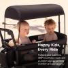 HARPPA All-Terrain Wagon Stroller for 2 Kids, Foldable Outdoor & Beach Stroller Wagon with Removable Canopy, Adjustable Push & Pull Handle, Footwell & Large Storage, Black view 4