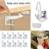 20Pcs Adhesive Safety Lock for Drawer Cabinet Door Invisible Buckle Closet Locks Protection Security Lock(Black+White) view 4