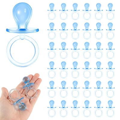 36 Pieces Acrylic Pacifiers for Baby Shower Games Boy, 2.5'' Baby Shower Pacifiers, Bulk Pacifier for Hunt Games, Gender Reveal Table Scatter, Party Favors Decoration(Blue)