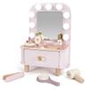 Freniland Wooden Toddler Vanity with Mirror and Light ,Kids Make Up Toy Set,11 Pcs Dressing Table Toy Includes Beauty Salon Set and Makeup Accessories,Pink Vanity for Girls Ages 3+ view 1