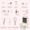 Freniland Wooden Toddler Vanity with Mirror and Light ,Kids Make Up Toy Set,11 Pcs Dressing Table Toy Includes Beauty Salon Set and Makeup Accessories,Pink Vanity for Girls Ages 3+ view 2