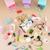 87Pcs Dollhouse Miniature Bathroom Accessories Cosmetic & Toilet Pretend Play Mini Makeup Set with Shampoo Perfume Hair Dryer Comb Purse Decor DIY Doll Backpack Glasses Photo Frame Salon Spa view 3
