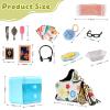 87Pcs Dollhouse Miniature Bathroom Accessories Cosmetic & Toilet Pretend Play Mini Makeup Set with Shampoo Perfume Hair Dryer Comb Purse Decor DIY Doll Backpack Glasses Photo Frame Salon Spa view 4