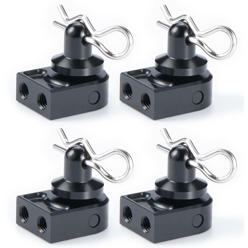 KEAcvise 4 Packs rc Body Post mounts with Clips for 1:10 axial scx10 pro rc Crawler car - Aluminum Alloy Shell Column & Post Mount Set