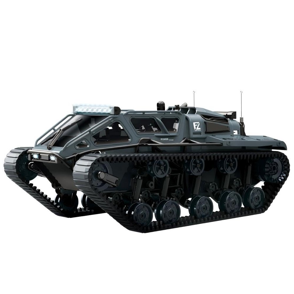 rcxperts Fully Proportional Remote Control Tank, 1/16 Scale 2.4Ghz Transport Military Vehicle RC Tank Offroad Crawler, 360Rotating Drifting Army Armored Truck G2067 Grey