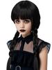 HORTYZON Brown Wig for Girls Kids Long Wavy Curly Middle Part Costume Wig Princess Halloween Party Hair (Black/Braided) view 2