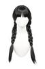 HORTYZON Brown Wig for Girls Kids Long Wavy Curly Middle Part Costume Wig Princess Halloween Party Hair (Black/Braided) view 3