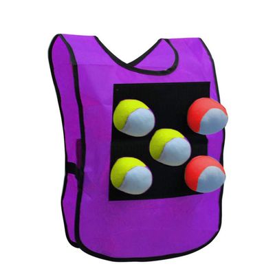 NOENNULL Stick Ball Vest Dodgeball Game Sticky Target Ball Vest Outdoor Game Props with 5 Balls for Kids Children (E)