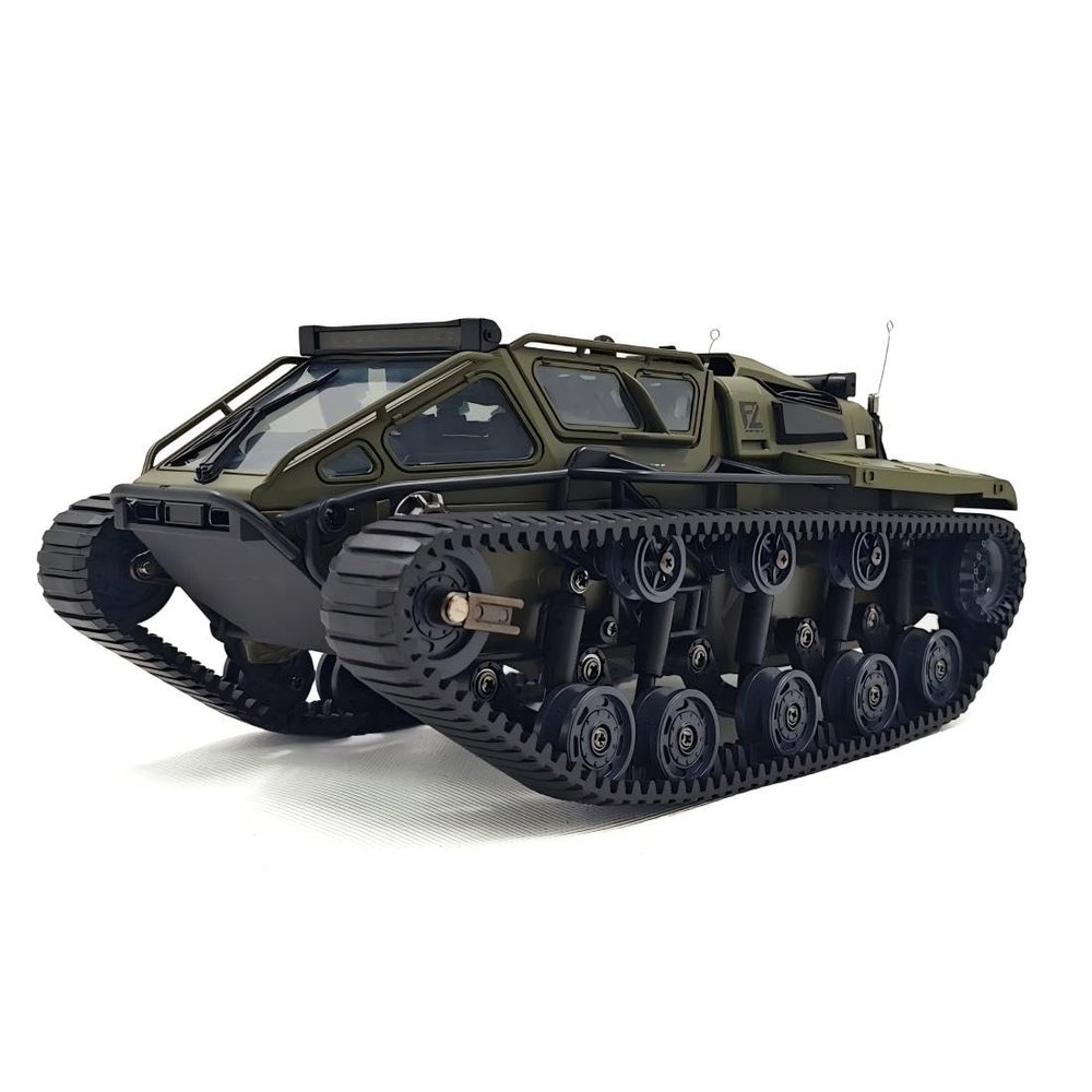 rcxperts Fully Proportional Remote Control Tank, 1/16 Scale 2.4Ghz Transport Military Vehicle RC Tank Offroad Crawler, 360Rotating Drifting Army Armored Truck G2067 Green