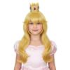 HORTYZON Girls Blonde Curly Princess Wig Long Golden Wig with Crown,Ear Clips,Brooch Earrings for Halloween Cosplay Wigs (Blonde) view 1