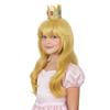 HORTYZON Girls Blonde Curly Princess Wig Long Golden Wig with Crown,Ear Clips,Brooch Earrings for Halloween Cosplay Wigs (Blonde) view 2