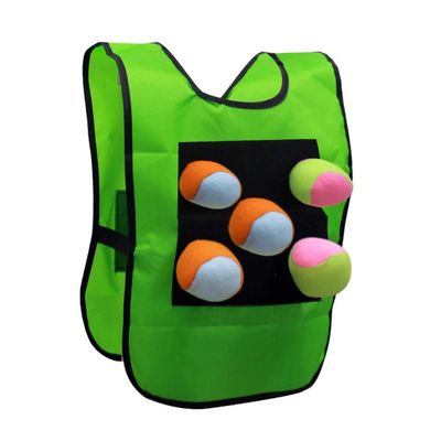 NOENNULL Stick Ball Vest Dodgeball Game Sticky Target Ball Vest Outdoor Game Props with 5 Balls for Kids Children (D)
