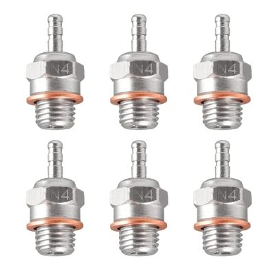 LLSGDFEH 2pcs 6pcs N3 N4#3#4 Hot for Spark Glow Plug Replace OS for Traxxas for Kyosho for HSP for HPI for Redcat 1/8 1/10 RC Nitro Engines Car Truck Buggy(6pcs N4)