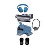 15-17cm Doll Clothes - Luxury Chic Style Set for 17cm Dolls, Premium Doll Outfit with Accessories for 16cm Doll -Blue Rompers + Black Striped T-Shirt view 2