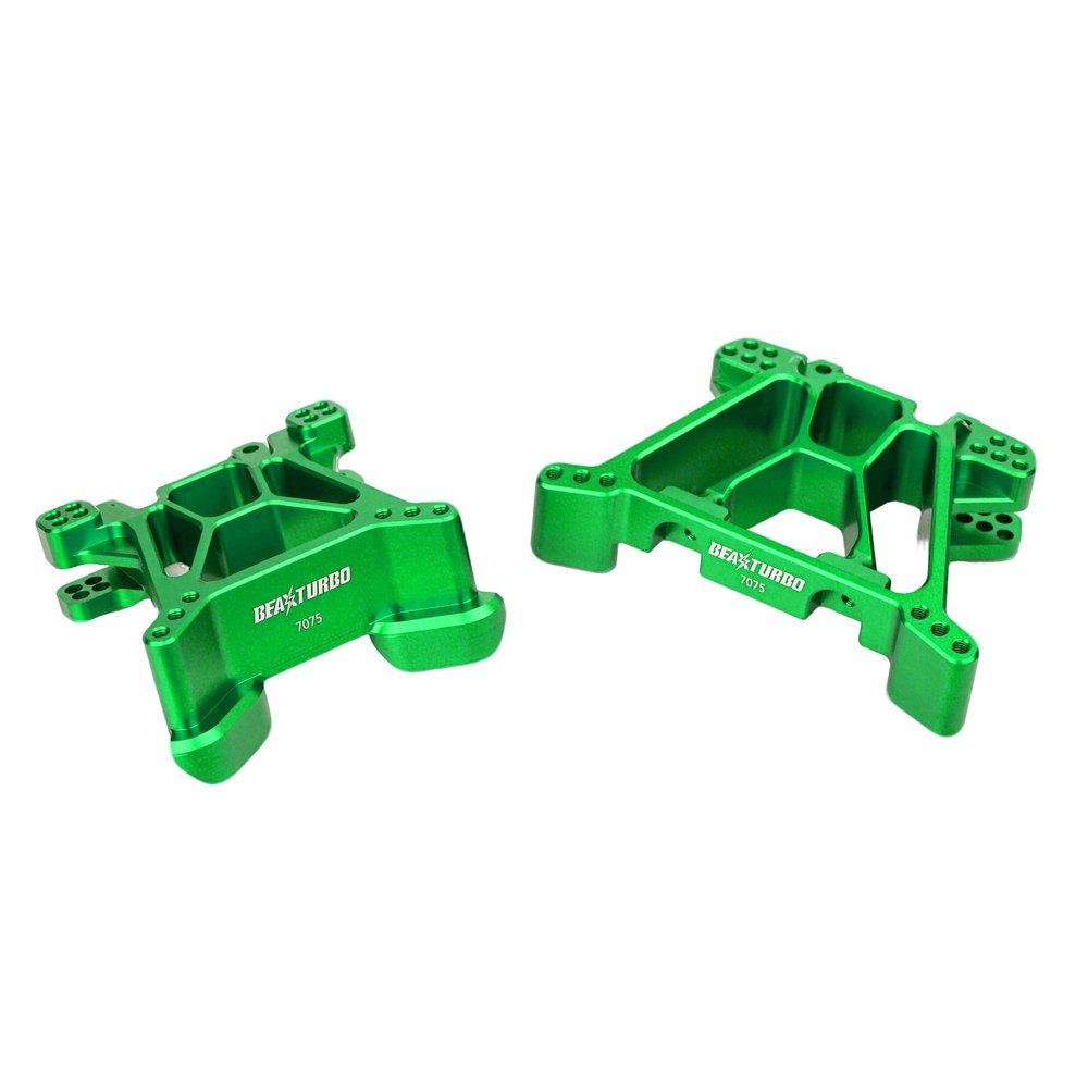 BEAXTURBO Racing Upgrade Parts CNC Aluminum 7075 Front&Rear Shock Tower for TRAXXAS JATO4*4 1/8#9033#9034 (Green)