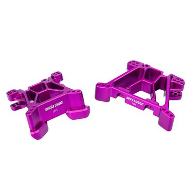 BEAXTURBO Racing Upgrade Parts CNC Aluminum 7075 Front&Rear Shock Tower for TRAXXAS JATO4*4 1/8#9033#9034 (Purple)