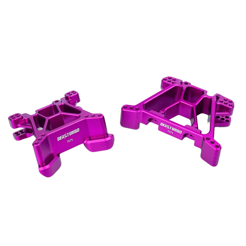 BEAXTURBO Racing Upgrade Parts CNC Aluminum 7075 Front&Rear Shock Tower for TRAXXAS JATO4*4 1/8#9033#9034 (Purple)