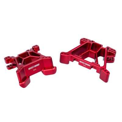 BEAXTURBO Racing Upgrade Parts CNC Aluminum 7075 Front&Rear Shock Tower for TRAXXAS JATO4*4 1/8#9033#9034 (red)