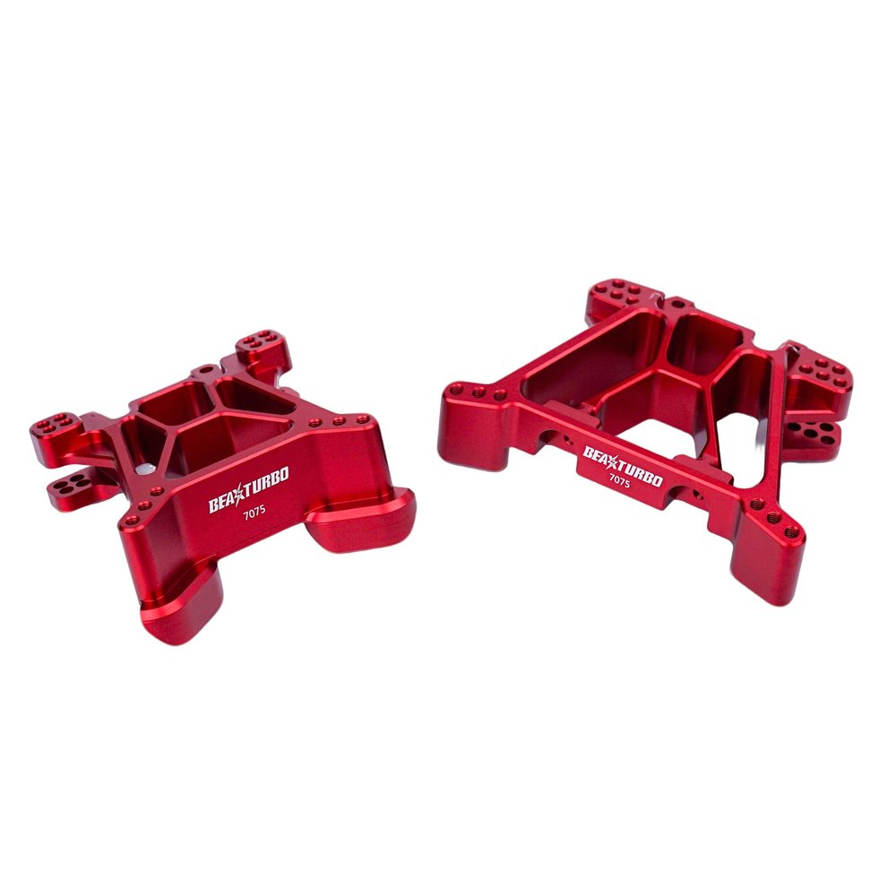 BEAXTURBO Racing Upgrade Parts CNC Aluminum 7075 Front&Rear Shock Tower for TRAXXAS JATO4*4 1/8#9033#9034 (red)