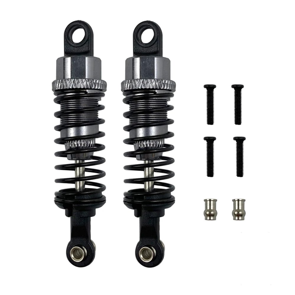2 PCS Aluminum Shock Absorber Upgrade Parts For Wltoys A959 A969 A979 K929 For WPL C14 C24 For MN D90 D91 99S Rc Car Remote Control(Dark Grey)