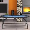 qorkhogr 71 Foldable Inch Poker Table, 8 Player Poker Table, Texas Holdem Tables with Collapsible Legs, Padded Rail for Home or Game Room Blue view 3