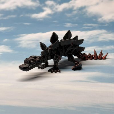 3D Articulated Dinosaur Skeleton Model, Plastic, Ideal for Birthday and Tailgate Parties, No Batteries Required, Festive Decorations, Joint Simulation (RED&Black)
