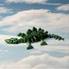3D Articulated Dinosaur Skeleton Model, Plastic, Ideal for Birthday and Tailgate Parties, No Batteries Required, Festive Decorations, Joint Simulation (Blue&Green) view 1