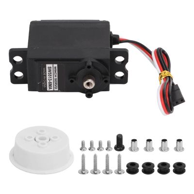 Black Alloy Servo Motor Gear for RC Boats, Sail Winch Analog Servo with Metal Gears, DC Motor for Cable Retractor