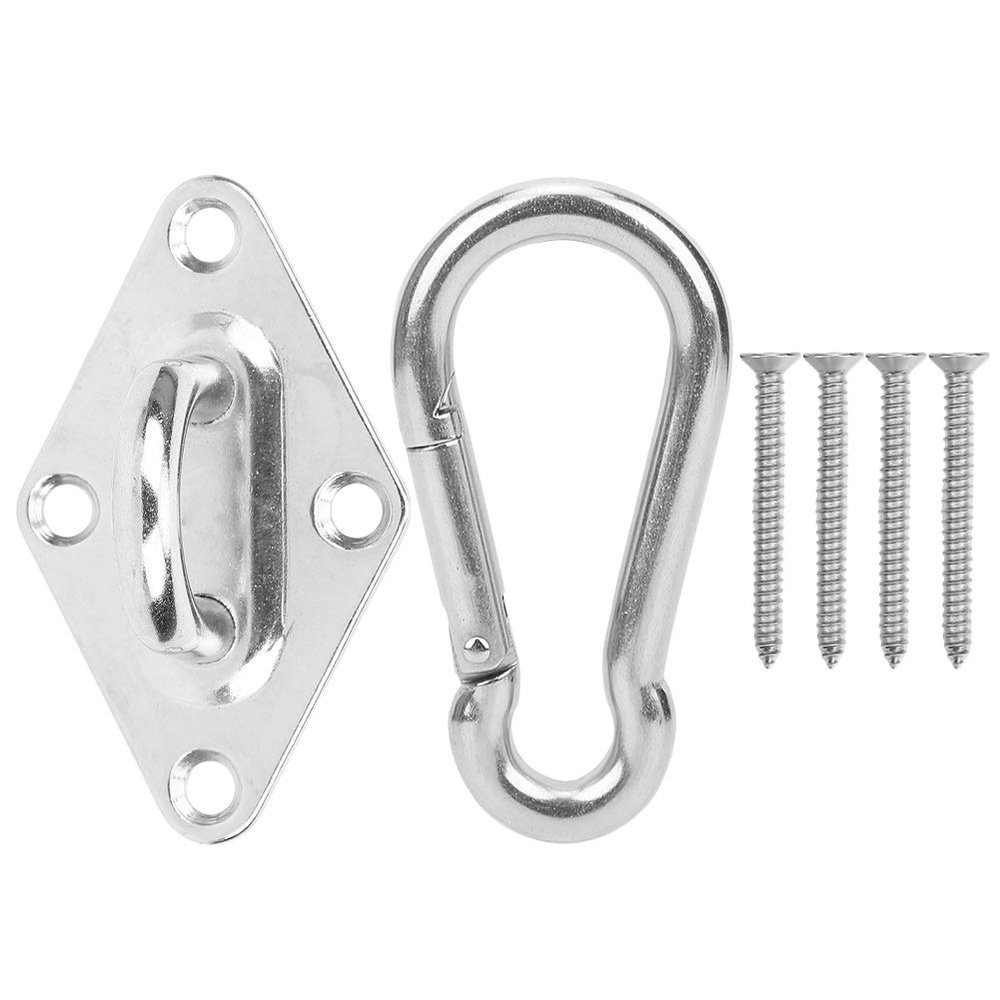 304 Stainless Steel Hammock Plate Hook Heavy Duty Proof Swing Hanging Buckle for Hammocks Sandbags Yoga Equipment and Swings