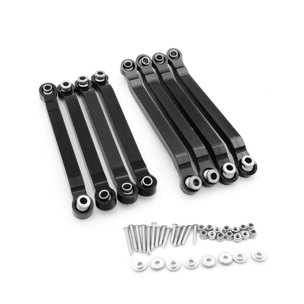 CXDMGDSF MN D96 MN98 MN99S MN45 Metal Chassis Linkage Rod Set Pull Rod Tie Rod Connector Compatible with RC Car Parts and Accessories Compatible with Various RC Models(Black)