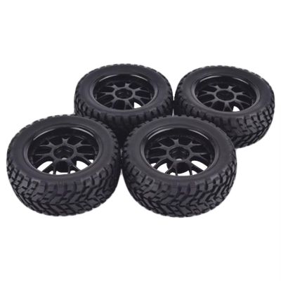BOQEXSS RC Car Wheel Tyre Kit for HSP for Wltoys 144001 1:10 1:14 1:16 4Pcs 75mm for Buggy Tires Wheel 12mm Hex for Universal for Rally for Climbing Off-Road RC for Racing Car
