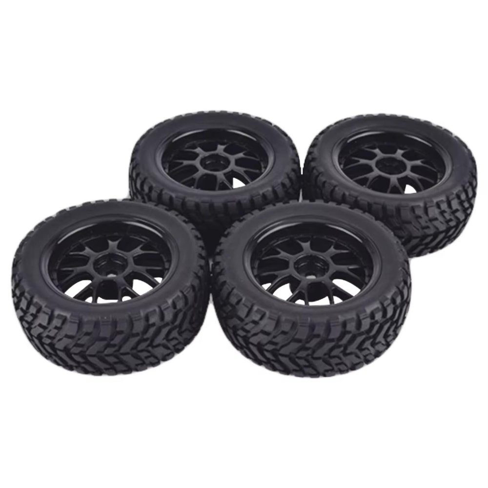 BOQEXSS RC Car Wheel Tyre Kit for HSP for Wltoys 144001 1:10 1:14 1:16 4Pcs 75mm for Buggy Tires Wheel 12mm Hex for Universal for Rally for Climbing Off-Road RC for Racing Car