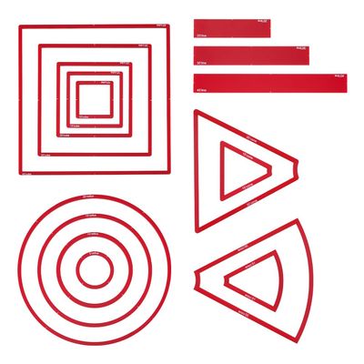 AHANDMAKER 16pcs AOE Spell Templates Set Damage Marker Area Effect Template Include 5 Square 4 Circle 4 Cone 3 Line Templates, Game Accessories for DND and Other RPG Tabletop Game, Red