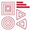 AHANDMAKER 16pcs AOE Spell Templates Set Damage Marker Area Effect Template Include 5 Square 4 Circle 4 Cone 3 Line Templates, Game Accessories for DND and Other RPG Tabletop Game, Red view 1