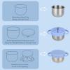2 Pack Snack Cups for Toddlers Spill Proof - Detachable Stainless Steel Toddler Snack Cups with Silicone Lids & Handles - Dishwasher Safe Snack Container for Mess-Free SnackingBlue-purple and Green) view 3
