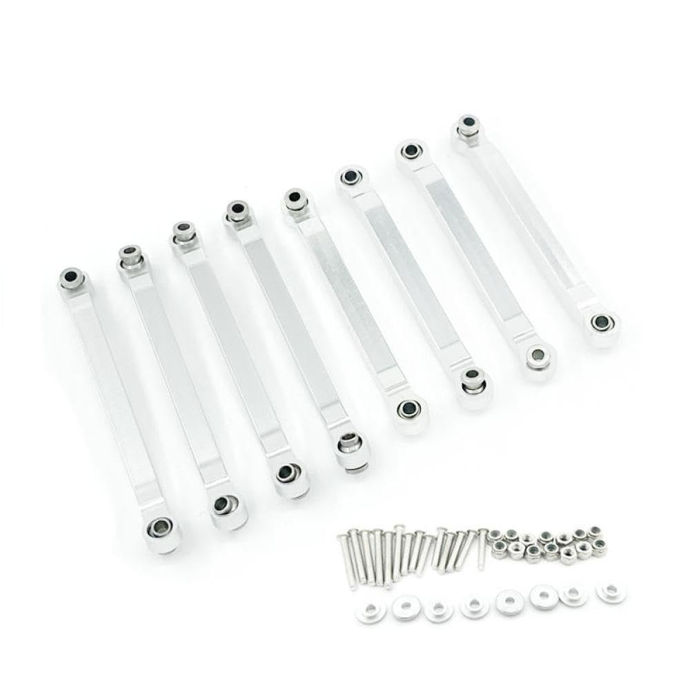 CXDMGDSF MN D96 MN98 MN99S MN45 Metal Chassis Linkage Rod Set Pull Rod Tie Rod Connector Compatible with RC Car Parts and Accessories Compatible with Various RC Models(Silver)